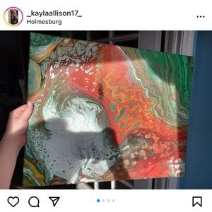 Abstract Paint Pour Painting